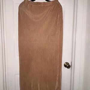 SHEIN Tan Maxi Pencil Skirt with Pleats
